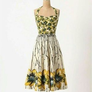 Anthropologie Savoy Sunflower Dress